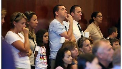 Parents of pupils at the Greenfield Community School take part in an information session held at the Marriott Courtyard hotel in Dubai Investments Park yesterday.