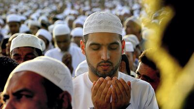 Muslims offer Eid Prayers at the Eidgah in Deira, Dubai. All photos by Satish Kumar for the National
