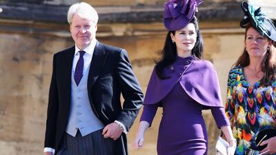 Charles Spencer and Karen Spencer arrive at the wedding of Prince Harry to Meghan Markle at St George's Chapel, Windsor Castle in Windsor. Chris Jackson / Getty Images
