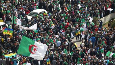 Algerian take part in an anti-government demonstration in the nation's capital, Algiers. AFP