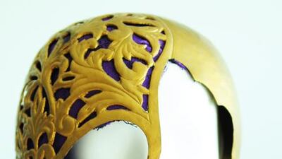 Gold sculptural hat, Dh5,000 Courtesy Nazgul Nejmi Millenry