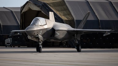 A British F-35B fighter aircraft at RAF Akrotiri in Cyprus. Getty Images