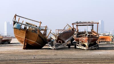 Dhow yard at Al Mina area, Abu Dhabi. Victor Besa / The National