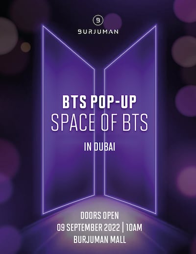 The BTS pop-up shop will be open at BurJuman from September 9 to December 8. Photo: BurJuman