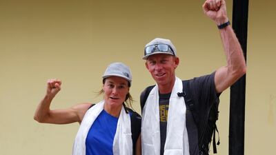 Hilaree Nelson of Telluride, Colorado and James Morrison of Tahoe, California, in Kathmandu, Nepal in 2018. AP