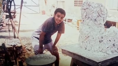 A photo of Maged Mekhail on his first day at the Henein Atelier in 2005. Maged Mekhail