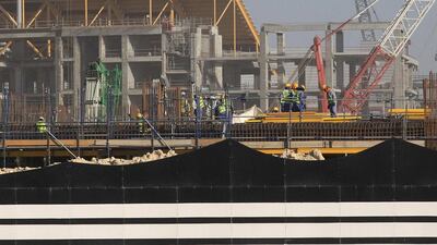 Construction work at Al Bayt Stadium in Doha, one of the venues for Fifa World Cup 2022. Naseem Zeitoon / Reuters