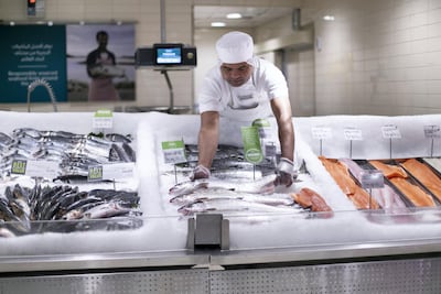 Spinneys offers organically farmed local salmon from Fish Farm at a price higher than Norwegian salmon but lower than organic Irish salmon. Reem Mohammed / The National