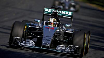 Lewis Hamilton of Mercedes shown driving during the 2015 Australian Grand Prix at the Albert Park street circuit in Melbourne. Diego Azubel / EPA / March 15, 2016