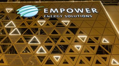 Empower signage on the exterior of the company's district cooling plant in Jumeirah Village Circle, Dubai. Bloomberg