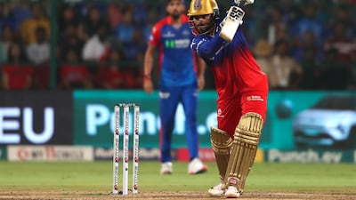 Royal Challengers' Rajat Patidar made 41 before he was caught by Daryl Mitchell off Shardur Thakur. AP