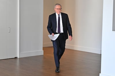 Australia’s Prime Minister Anthony Albanese arrives at a press conference during the United Nations General Assembly in New York, New York, USA, 23 September 2026. EPA / MICK TSIKAS AUSTRALIA AND NEW ZEALAND OUT