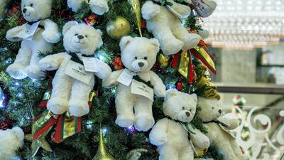 The Christmas tree at Waldorf Astoria Dubai Palm Jumeirah is teddy-bear-tastic. Located in the hotel’s Peacock Alley, the Teddy Bear Heaven Tree is part of the property’s Give a Bear a Home initiative. Guests can purchase a set of two Waldorf Astoria teddy bears – one to take home and one to donate to the Rashid Center for People of Determination.
