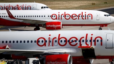 Air Berlin's aircraft at Tegel airport in Berlin. The airline is up for sale. Axel Schmidt/Reuters