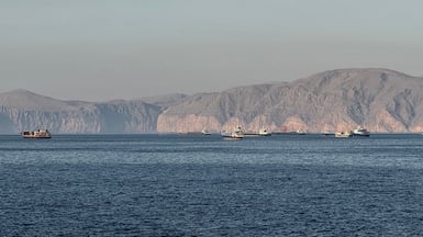 Vessels anchored in the Strait of Hormuz. Food prices could rise by more than 10 per cent once disruption linked to the waterway 'works its way through' supply chains. AFP