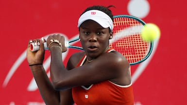 Victoria Mboko started 2025 ranked outside the WTA's top 300 and ended it inside the top 20. AFP