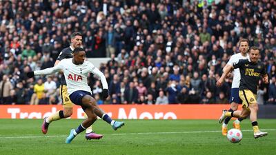Steven Bergwijn scores their fifth goal. Reuters