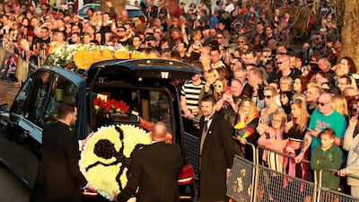 Thousands flocked to the funeral procession in Essex. EPA