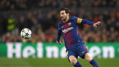 Lionel Messi of Barcelona scored twice against Chelsea to take his Champions League goal total into three figures. Shaun Botterill/Getty Images