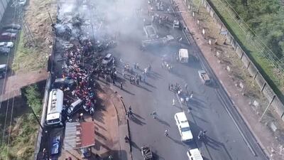 Survivors of the explosion and subsequent fire could be heard crying out in pain in videos shared on social media. Reuters