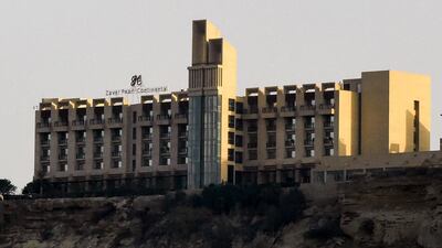 The five-star Pearl Continental hotel is located on a hill in Pakistan's port city of Gwadar. AFP