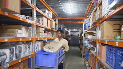 Above, Snapdeal's distribution centre in Bhiwandi. India's third biggest online retailer launched the Unbox Diwali Sale initiative to take advantage of the festival season. Subhash Sharma for The National