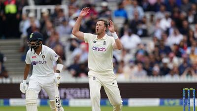 England's Ollie Robinson battled hard at Lord's.