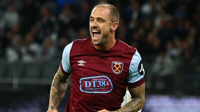 West Ham's Danny Ings celebrates after scoring. AFP