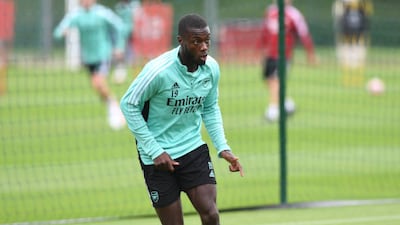 Arsenal attacker Nicolas Pepe at London Colney.