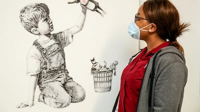 Banksy's Game Changer originally hung on a wall at Southampton General Hospital. AFP