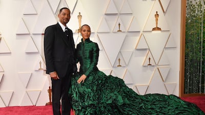Smith and Jada arrive at the 94th Academy Awards in Hollywood, California. AFP