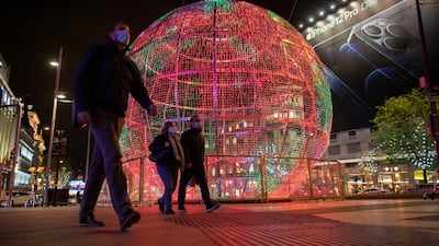 Christmas lights at Alcala Street in Madrid, Spain. Getty Images