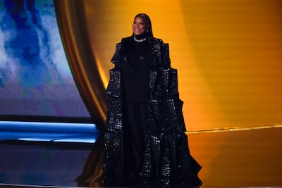 Queen Latifah wearing Rahul Mishra haute couture. Reuters