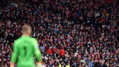 General view of fans inside the stadium. AFP