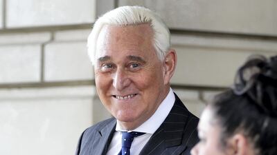 Roger Stone exits federal court Washington, Nov. 15, 2019. AP