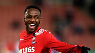 Saido Berahino laughs prior to the start of a match between Stoke City and Everton Bet365 Stadium on February 1, 2017, in Stoke on Trent, England. Gareth Copley / Getty Images