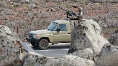 Jordanian soldiers patrolling the border with Syria to prevent trafficking. AFP