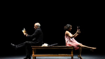 Artists Edmundo Poy and Wileydy Contreras perform Death at First Sight during the closing ceremony of the 20th EDANCO International Dance Festival at the Palacio de Bellas Artes in Santo Domingo, Dominican Republic. EPA