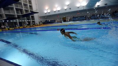 The Hamdan Sports Complex in Dubai has hosted numerous national and international swimming competitions. Satish Kumar / The National / May 2, 2015