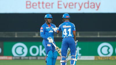 Shreyas Iyer with Shimron Hetmyer during their IPL match against Punjab in 2020 in Dubai. Sportzpics for BCCI