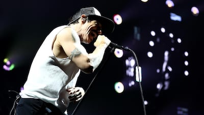 Anthony Kiedis of the Red Hot Chili Peppers performing in New Zealand earlier this month. Getty