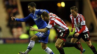 Eden Hazard scored twice for Chelsea in their 4-3 victory on Wednesday night. Ian MacNicol / AFP