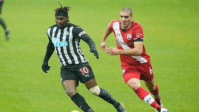 Allan Saint-Maximin - 8: His first start since November 21, French attacker was an immediate threat driving forward. Was no surprise when he set-up opening goal with excellent run and cross. Another good run and pass to supply Almiron for second. Taken off with 25 minutes left looking shattered as the pitch became increasingly waterlogged in the rain and Newcastle brought an extra defender. AFP