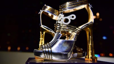 The shoes feature 30 carats of diamonds. AFP