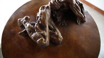 A sculpture by Kuwaiti artist Sami Mohammed. AFP