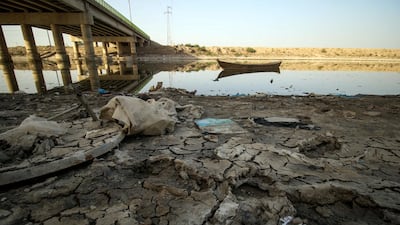 View of a dried-up shore of an irrigation canal near the village of Sayyed Dakhil, to the east of Nasariyah city some 300 kilometres, south of Baghdad. AFP
