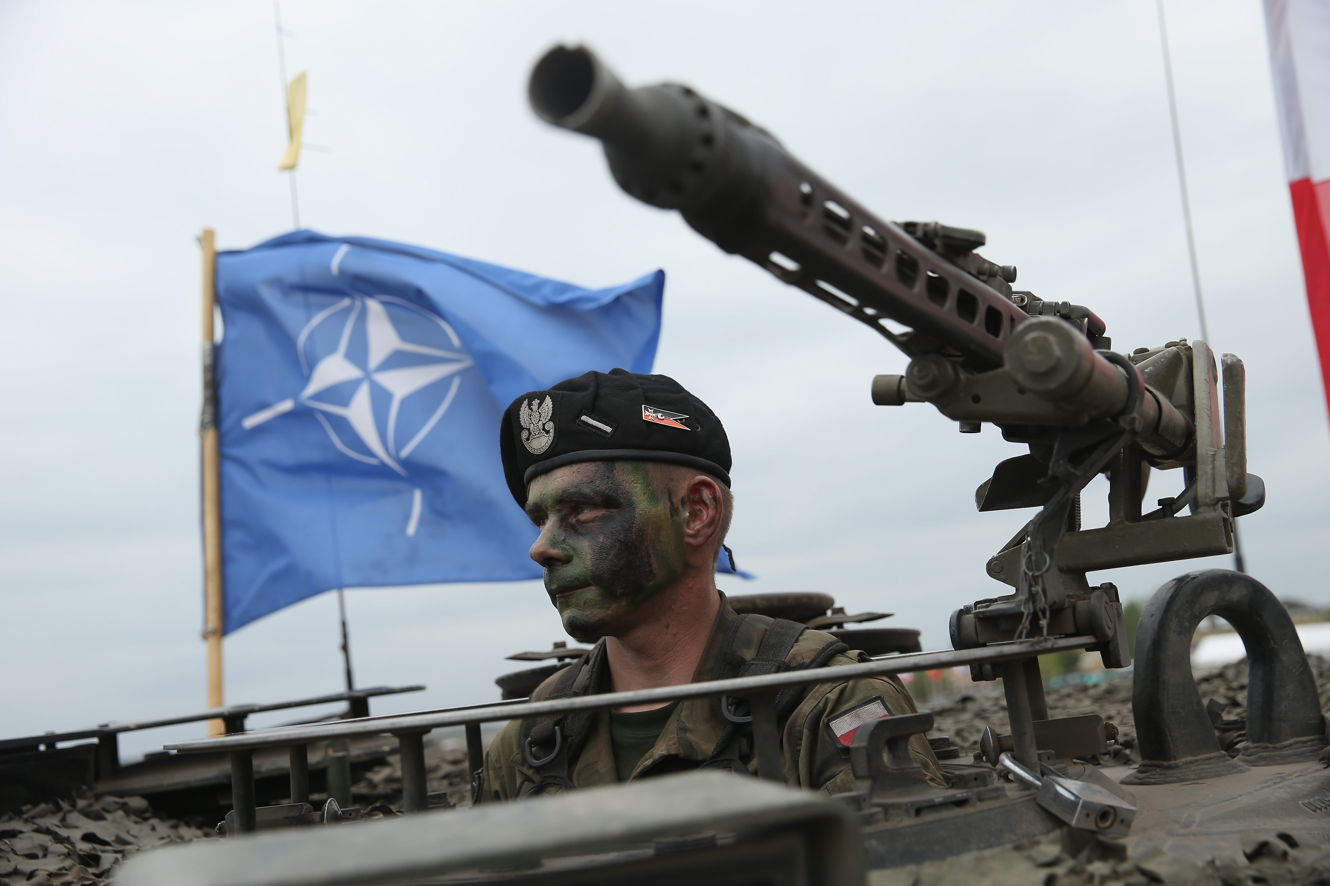 A soldier takes part in Nato military exercises in Poland. Getty Images
