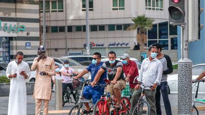 More people are using bicycles as mode of transportation in downtown Abu Dhabi, UAE. Victor Besa /The National