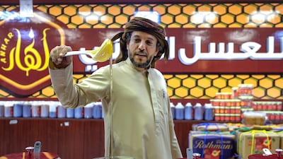 Ali Al Gabri, 45, from Yemen has been managing Anhar Honey at the Yemen Pavillion for 20 years now. All photos by Victor Besa / The National