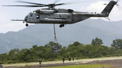 The CH-53E Super Stallion helicopter will be superseded by the Lockheed King Stallion. Wong Maye-E / AP